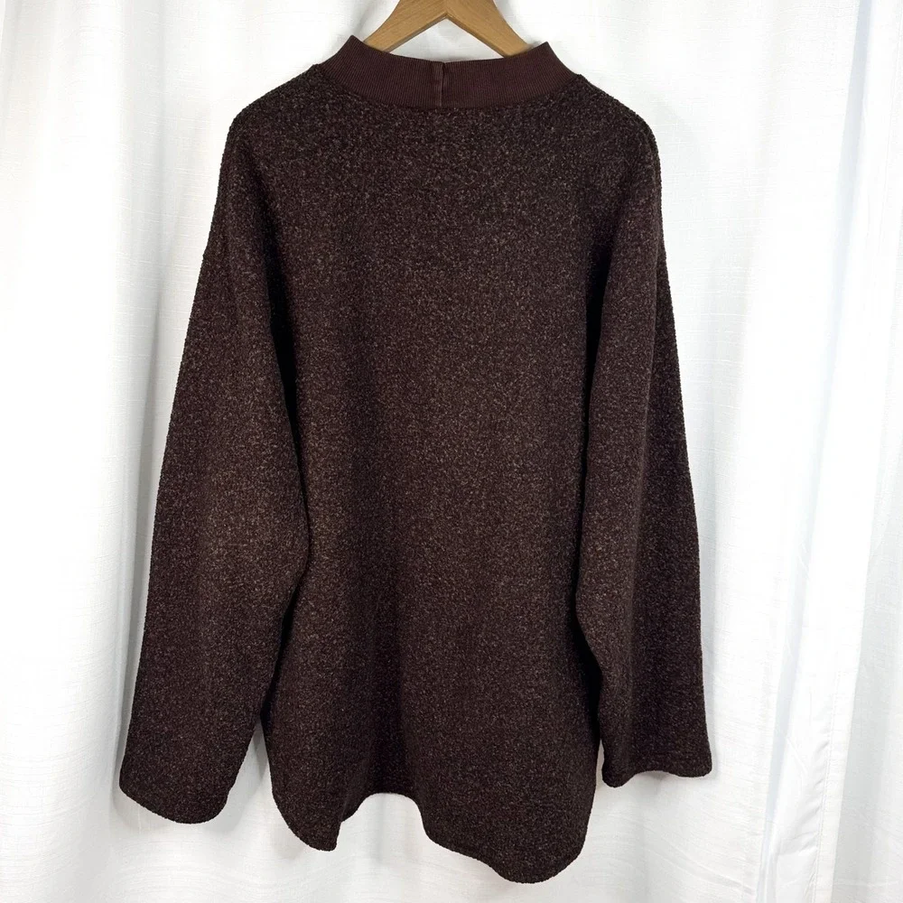 Vintage Disney Store Mickey Mouse Sweater Mens L Brown Fleece Fall Plaid 90s